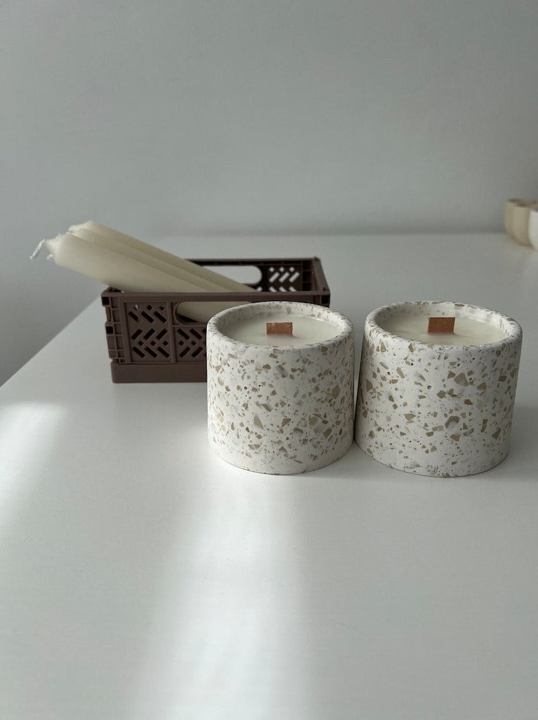 Terrazzo Scented candle with wooden wick