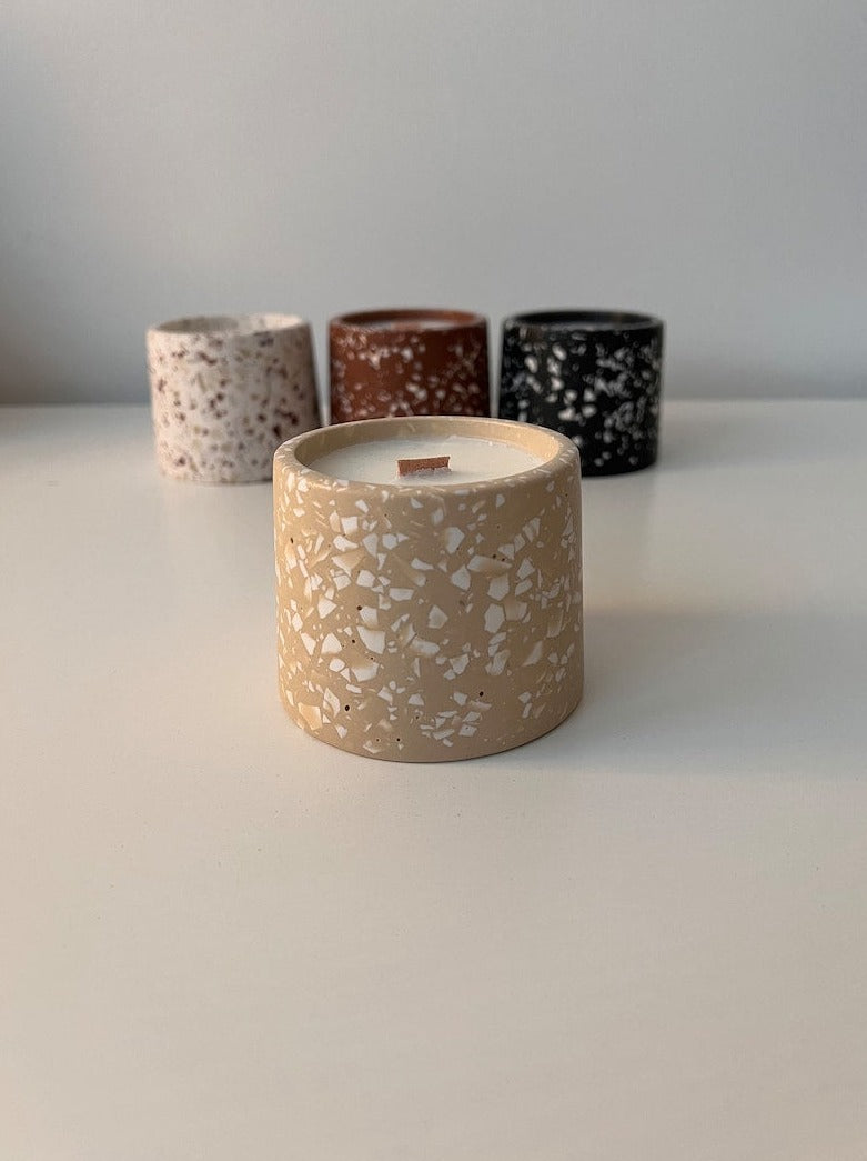 Terrazzo Scented candle with wooden wick