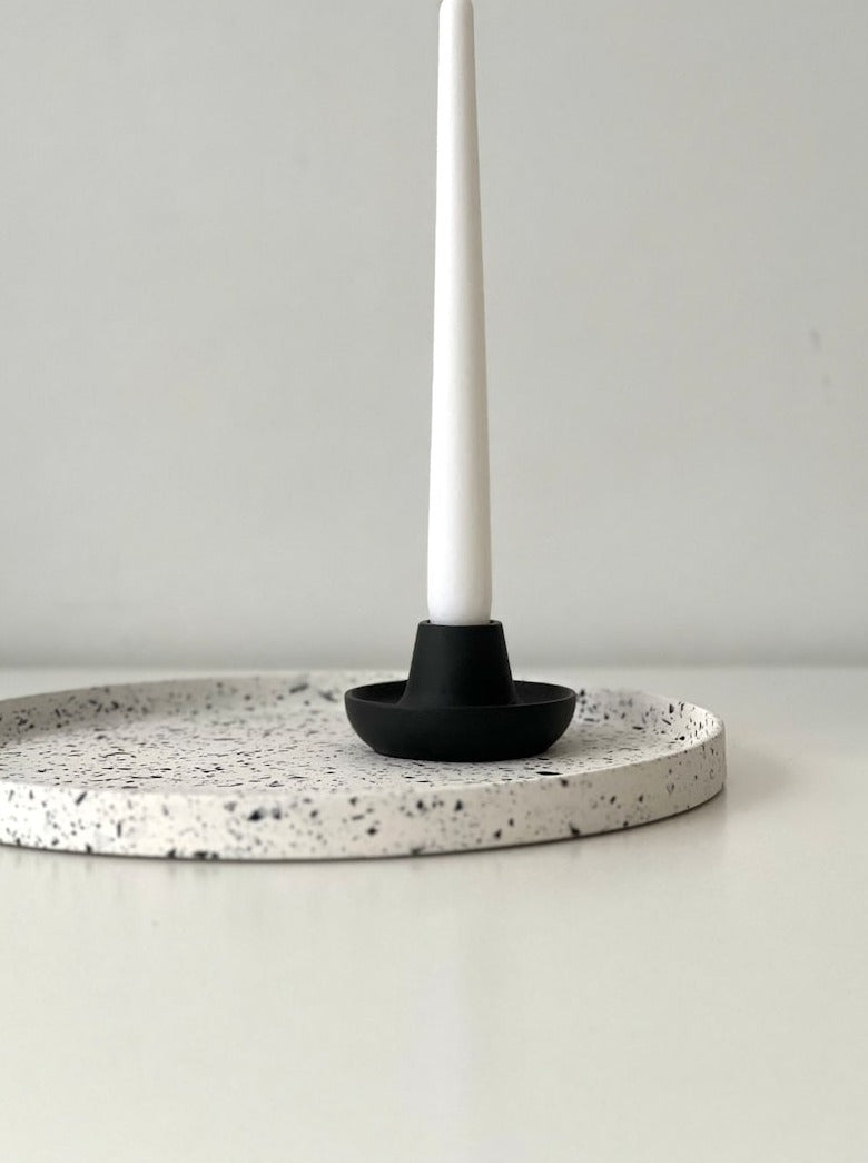 Scandi candle + holder (set x2)