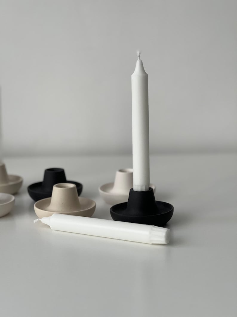 Scandi candle + holder (set x2)