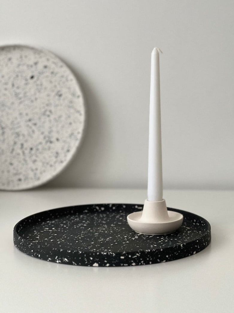Scandi candle + holder (set x2)