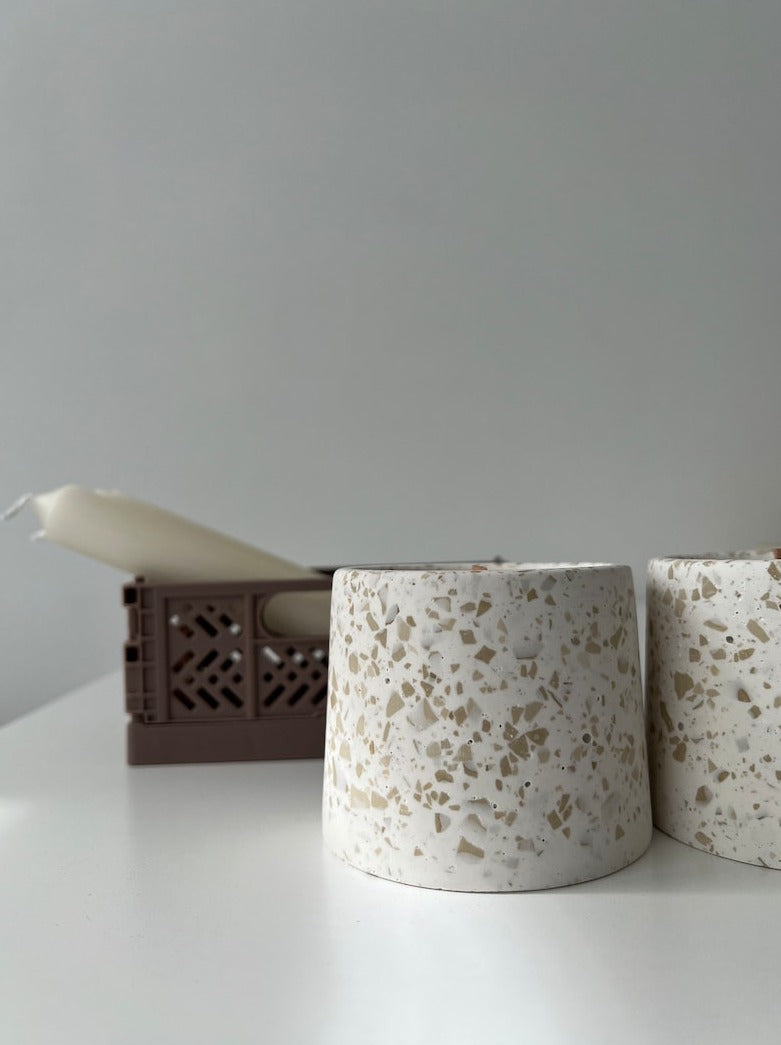 Terrazzo Scented candle with wooden wick