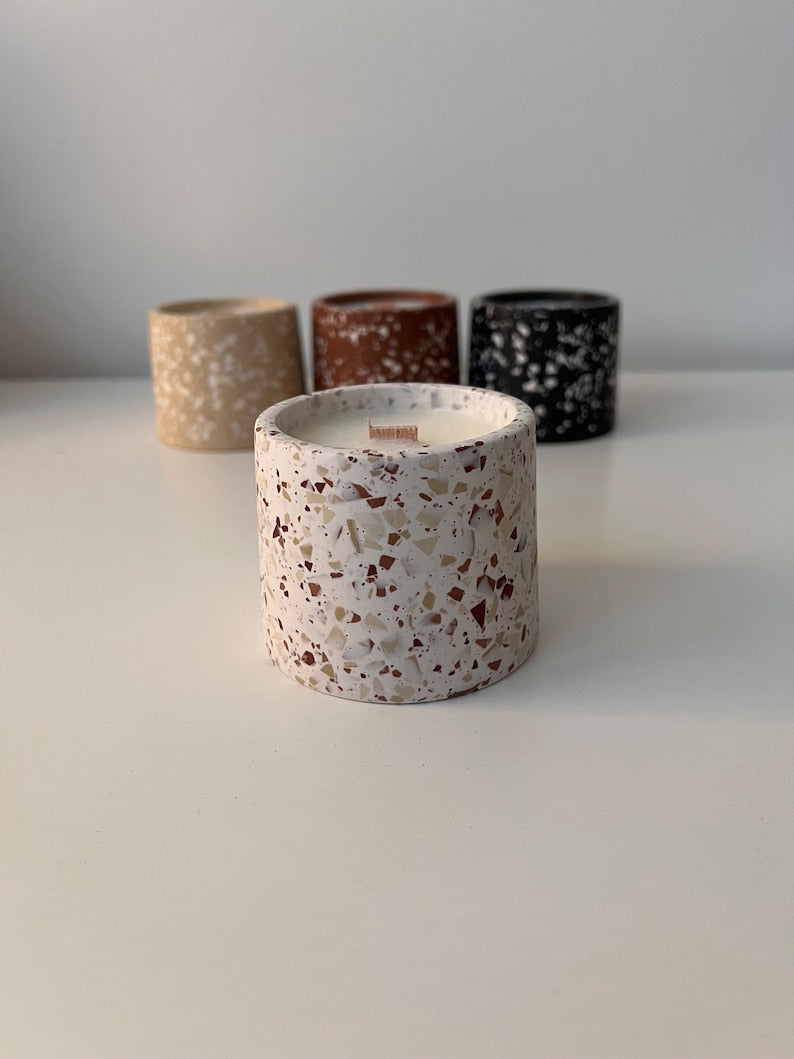 Terrazzo Scented candle with wooden wick