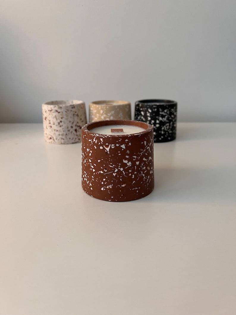 Terrazzo Scented candle with wooden wick