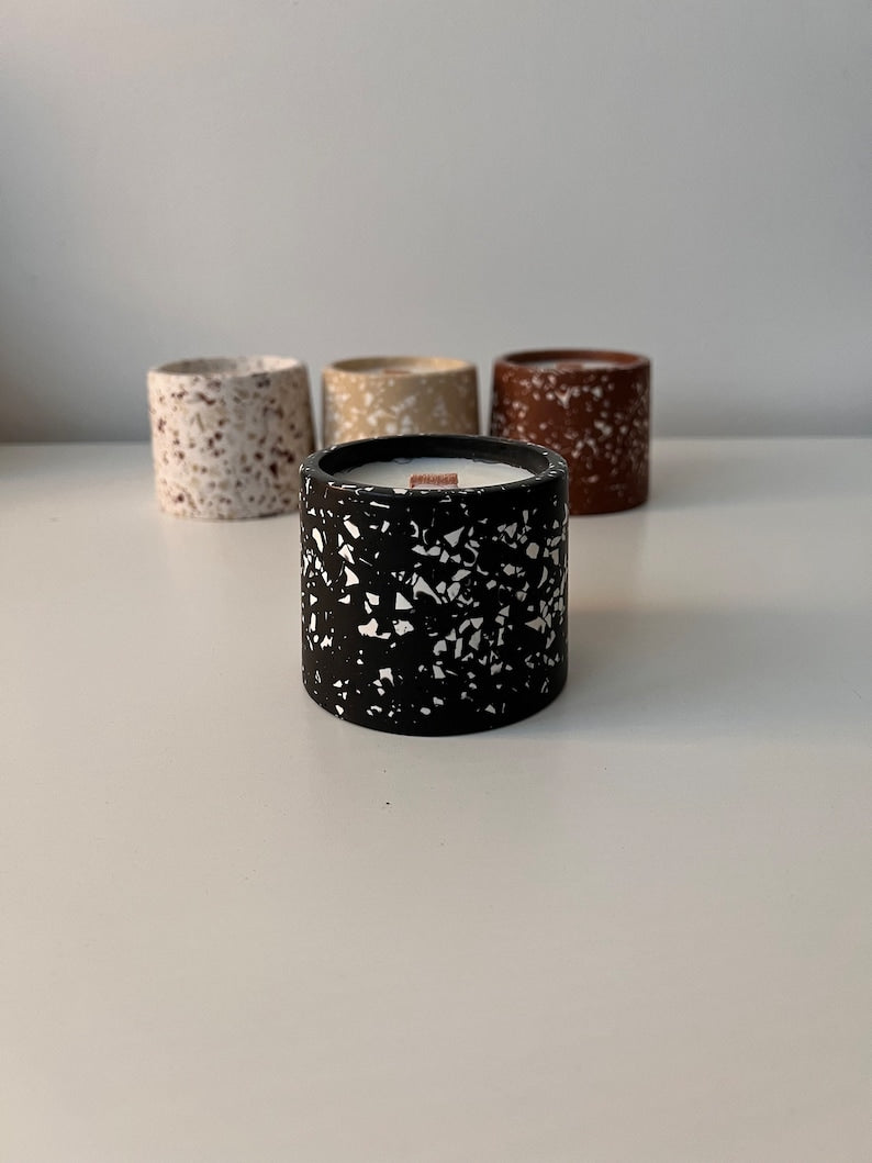 Terrazzo Scented candle with wooden wick